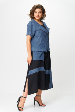 Жакет, платье Michel chic 1428 черный-джинс - фото 3