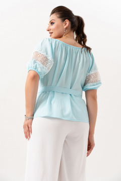 Блуза, брюки Andina 982 небесно-голубой-молоко - фото 4