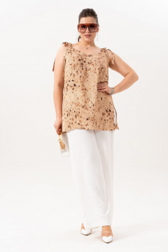 Блуза, брюки Andina 983 принт змея/молоко - фото 1