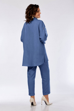 Блуза, брюки Ольга Стиль С-917 сине-фиолетовый - фото 4