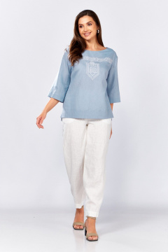 Блуза MALI 625-077 голубой - фото 3