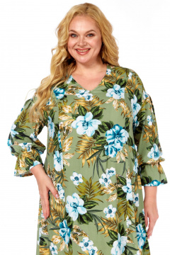 Платье Celentano lite 5050 оливково-зеленый/цветочный_принт - фото 3