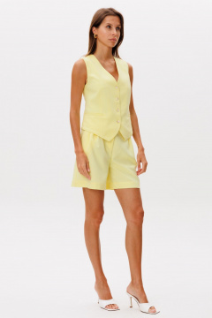 Коплект жилет и шорты из лен-вишр для летних образов THE NAME 2292 лимонный - фото 2