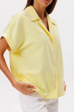 Блуза летняя с коротким рукавом и отложным воротником THE NAME 2293 лимон - фото 5