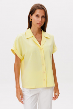 Блуза летняя с коротким рукавом и отложным воротником THE NAME 2293 лимон - фото 2