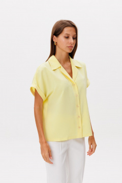 Блуза летняя с коротким рукавом и отложным воротником THE NAME 2293 лимон - фото 4