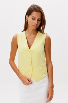 Жилет из текстиля с приталенным силуэтом и выточками THE NAME 2294 лимонный - фото 2
