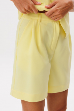Яркие летние шорты из текстиля с высокой посадкой и карманами THE NAME 2304 лимонный - фото 3