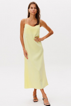 Желтый летний сарафан свободного силуэта из льна THE NAME 2321 лимонный - фото 3