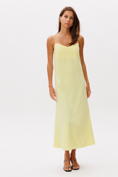 Желтый летний сарафан свободного силуэта из льна THE NAME 2321 лимонный - фото 2