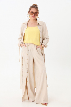 Брюки, кардиган, топ NikVa 976-1 песок_лимон - фото 1