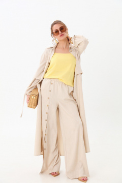 Брюки, кардиган, топ NikVa 976-1 песок_лимон - фото 5