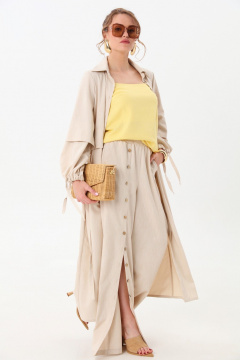 Брюки, кардиган, топ NikVa 976-1 песок_лимон - фото 4