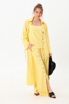 Брюки, кардиган, топ NikVa 976-2 лимон - фото 5
