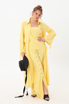 Брюки, кардиган, топ NikVa 976-2 лимон - фото 3