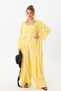 Брюки, кардиган, топ NikVa 976-2 лимон - фото 1