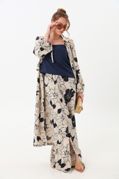 Брюки, кардиган, топ NikVa 976-5 лилии - фото 2