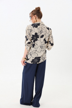 Брюки, жакет NikVa 978-1 лилии_индиго - фото 4