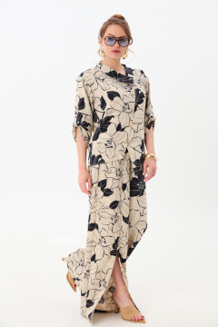 Брюки, жакет NikVa 978-2 лилии - фото 2