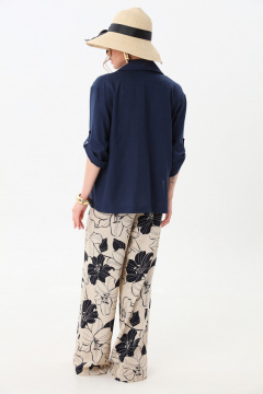 Брюки, жакет NikVa 979-1 индиго_лилии - фото 5