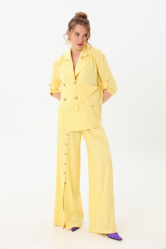 Брюки, жакет NikVa 979-2 лимон - фото 1