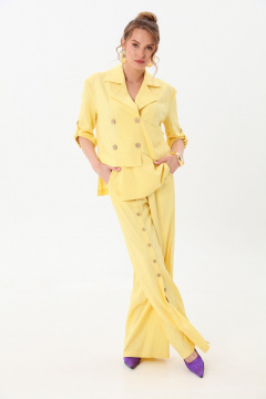 Брюки, жакет NikVa 979-2 лимон - фото 2