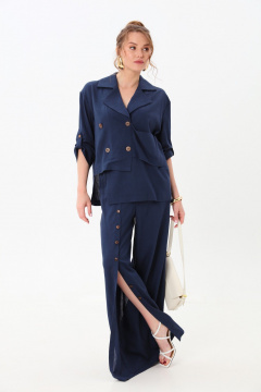Брюки, жакет NikVa 979-3 индиго - фото 1