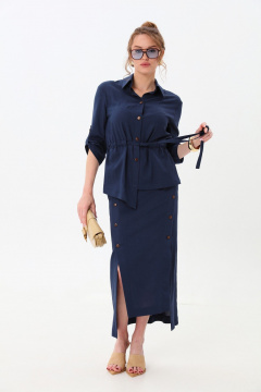 Жакет, юбка NikVa 980-1 индиго - фото 4