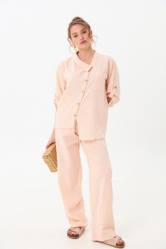Брюки, жакет NikVa 901-8 пудра - фото 1