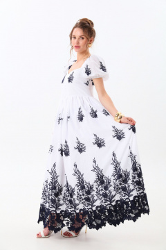 Платье NikVa 982-1 молоко_индиго - фото 2