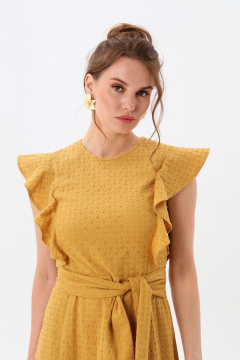 Платье NikVa 983-1 горчица - фото 5