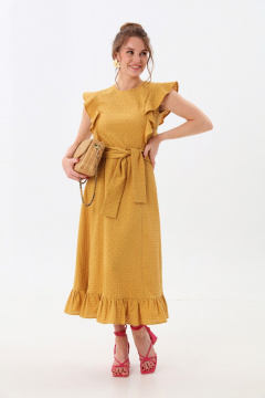 Платье NikVa 983-1 горчица - фото 1