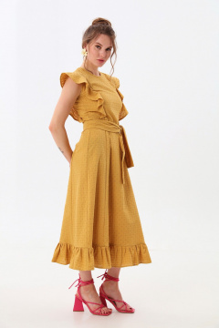 Платье NikVa 983-1 горчица - фото 3