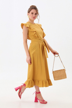 Платье NikVa 983-1 горчица - фото 2