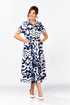 Платье Swallow 844.3 темно-синий/белый_принт - фото 5