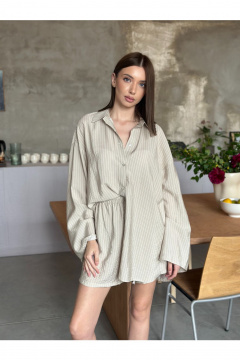 Рубашка, шорты THE.WOMAN 0323 бежевый-1 - фото 1