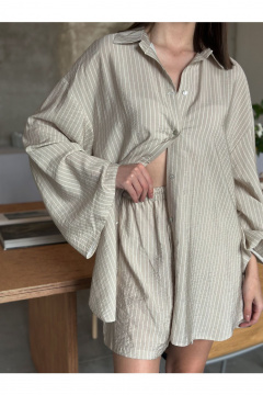 Рубашка, шорты THE.WOMAN 0323 бежевый-1 - фото 2