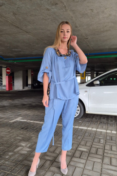 Блуза, брюки Shymoda 441-25 голубой - фото 1