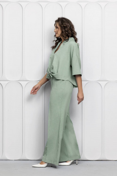 Блуза, брюки Gold Style 2623 бело-зеленый - фото 4