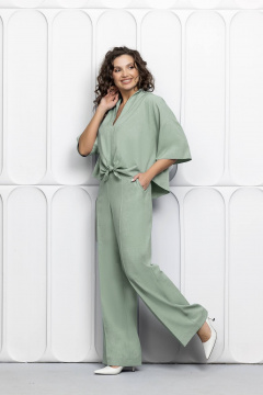 Блуза, брюки Gold Style 2623 бело-зеленый - фото 3