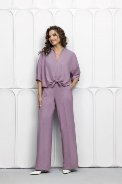 Блуза, брюки Gold Style 2623 серо-лиловый - фото 1