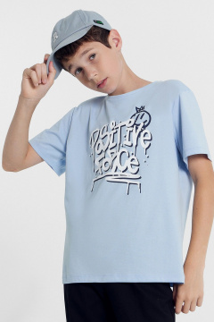 Футболка Mark Formelle 113432/24-30039П-0 голубой_печать_Печать - фото 1