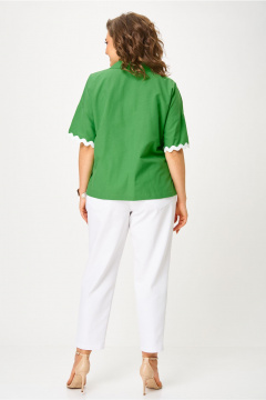 Блуза, брюки Andina city 9078-25 белый-зеленый - фото 2