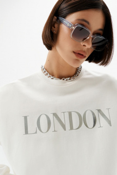 Свитшот 10DENCY 23338 молочный/серебро - фото 4