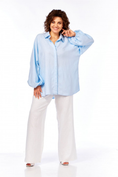 Блуза, брюки Диомант 2091 голубой_белый - фото 5