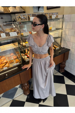 Топ, юбка THE.WOMAN 0328 серый - фото 4