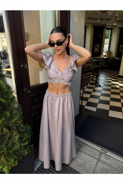 Топ, юбка THE.WOMAN 0328 серый - фото 2