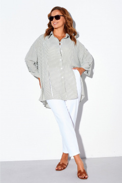 Рубашка Liona Style 897 оливка_полоска - фото 3