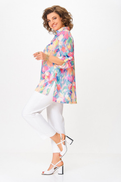 Блуза Swallow 859 многоцветный_цветочный_принт - фото 3
