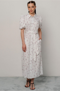 Платье JRSy 2553 розовые_бутоны_на_белом - фото 1